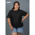 WOMENS PLUS T-SHIRT-BLACK-DWP 50001 